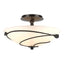 Hubbardton Forge 2000 Oil Rubbed Bronze Opal Glass (GG) Forged Leaves Semi-Flush