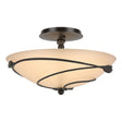 Hubbardton Forge 2000 Oil Rubbed Bronze Sand Glass (SS) Forged Leaves Semi-Flush