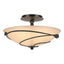 Hubbardton Forge 2000 Oil Rubbed Bronze Sand Glass (SS) Forged Leaves Semi-Flush