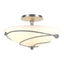Hubbardton Forge 2000 Vintage Platinum Opal Glass (GG) Forged Leaves Semi-Flush