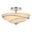 Hubbardton Forge 2000 Vintage Platinum Sand Glass (SS) Forged Leaves Semi-Flush