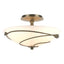 Hubbardton Forge 2000 Soft Gold Opal Glass (GG) Forged Leaves Semi-Flush