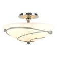 Hubbardton Forge 2000 Sterling Opal Glass (GG) Forged Leaves Semi-Flush