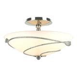 Hubbardton Forge 2000 Sterling Opal Glass (GG) Forged Leaves Semi-Flush