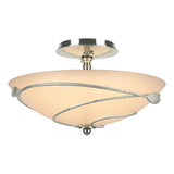Hubbardton Forge 2000 Sterling Sand Glass (SS) Forged Leaves Semi-Flush