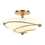Hubbardton Forge 2000 Modern Brass Opal Glass (GG) Forged Leaves Semi-Flush