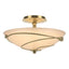 Hubbardton Forge 2000 Modern Brass Sand Glass (SS) Forged Leaves Semi-Flush