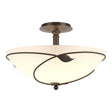 Hubbardton Forge 2000 Bronze Opal Glass (GG) Forged Leaves Large Semi-Flush