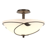 Hubbardton Forge 2000 Bronze Opal Glass (GG) Forged Leaves Large Semi-Flush