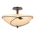 Hubbardton Forge 2000 Bronze Sand Glass (SS) Forged Leaves Large Semi-Flush