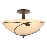 Hubbardton Forge 2000 Bronze Sand Glass (SS) Forged Leaves Large Semi-Flush