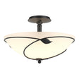 Hubbardton Forge 2000 Black Opal Glass (GG) Forged Leaves Large Semi-Flush