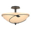 Hubbardton Forge 2000 Natural Iron Sand Glass (SS) Forged Leaves Large Semi-Flush