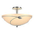 Hubbardton Forge 2000 Vintage Platinum Sand Glass (SS) Forged Leaves Large Semi-Flush