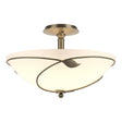 Hubbardton Forge 2000 Soft Gold Opal Glass (GG) Forged Leaves Large Semi-Flush