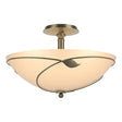 Hubbardton Forge 2000 Soft Gold Sand Glass (SS) Forged Leaves Large Semi-Flush