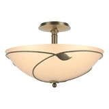 Hubbardton Forge 2000 Soft Gold Sand Glass (SS) Forged Leaves Large Semi-Flush