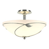 Hubbardton Forge 2000 Sterling Opal Glass (GG) Forged Leaves Large Semi-Flush
