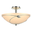 Hubbardton Forge 2000 Sterling Sand Glass (SS) Forged Leaves Large Semi-Flush