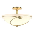 Hubbardton Forge 2000 Modern Brass Opal Glass (GG) Forged Leaves Large Semi-Flush