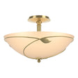 Hubbardton Forge 2000 Modern Brass Sand Glass (SS) Forged Leaves Large Semi-Flush