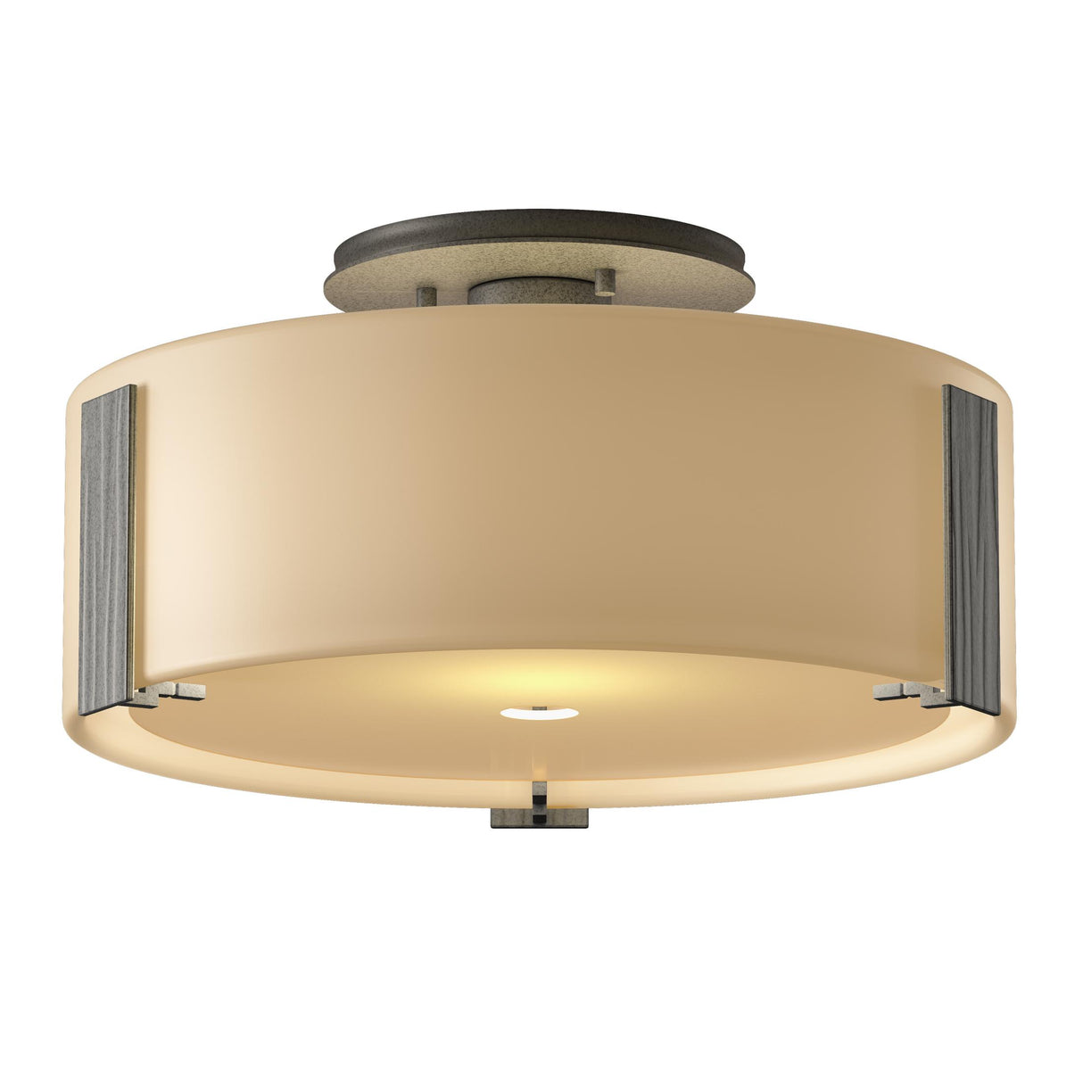 Hubbardton Forge 2009 Natural Iron Opal Glass (GG) Impressions Semi-Flush