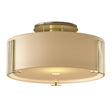 Hubbardton Forge 2009 Modern Brass Opal Glass (GG) Impressions Semi-Flush