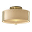 Hubbardton Forge 2009 Modern Brass Opal Glass (GG) Impressions Semi-Flush