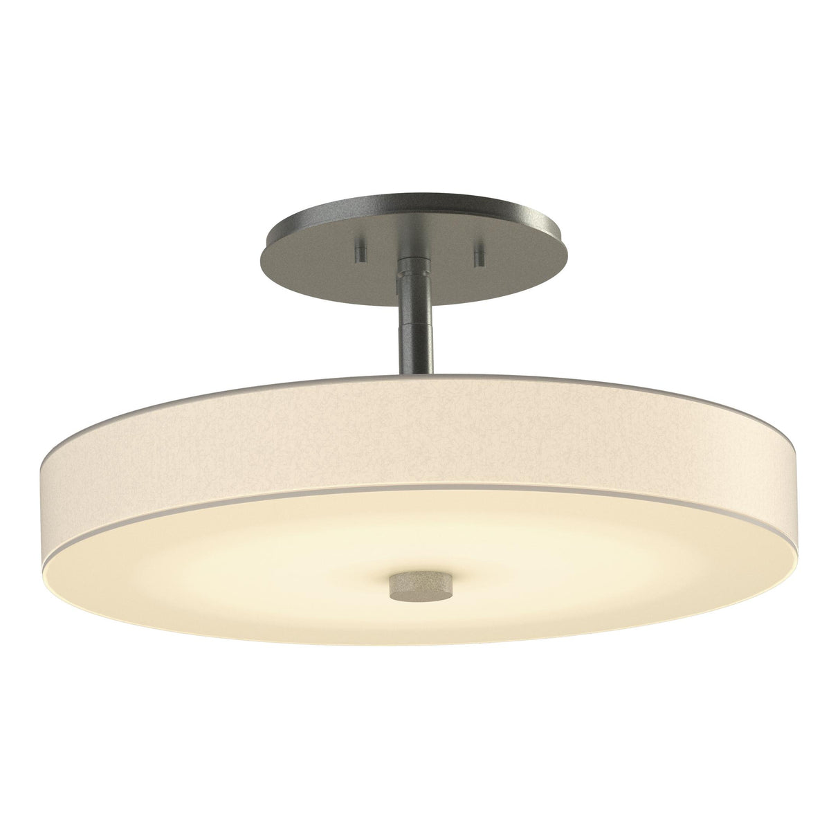 Hubbardton Forge 2015 Vintage Platinum Spun Frost (SH) Disq LED Semi-Flush