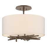 Hubbardton Forge 2012 Bronze Flax Shade (SE) Brindille Semi-Flush