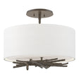 Hubbardton Forge 2012 Dark Smoke Natural Anna Shade (SF) Brindille Semi-Flush