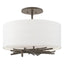 Hubbardton Forge 2012 Dark Smoke Natural Anna Shade (SF) Brindille Semi-Flush