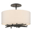 Hubbardton Forge 2012 Black Flax Shade (SE) Brindille Semi-Flush