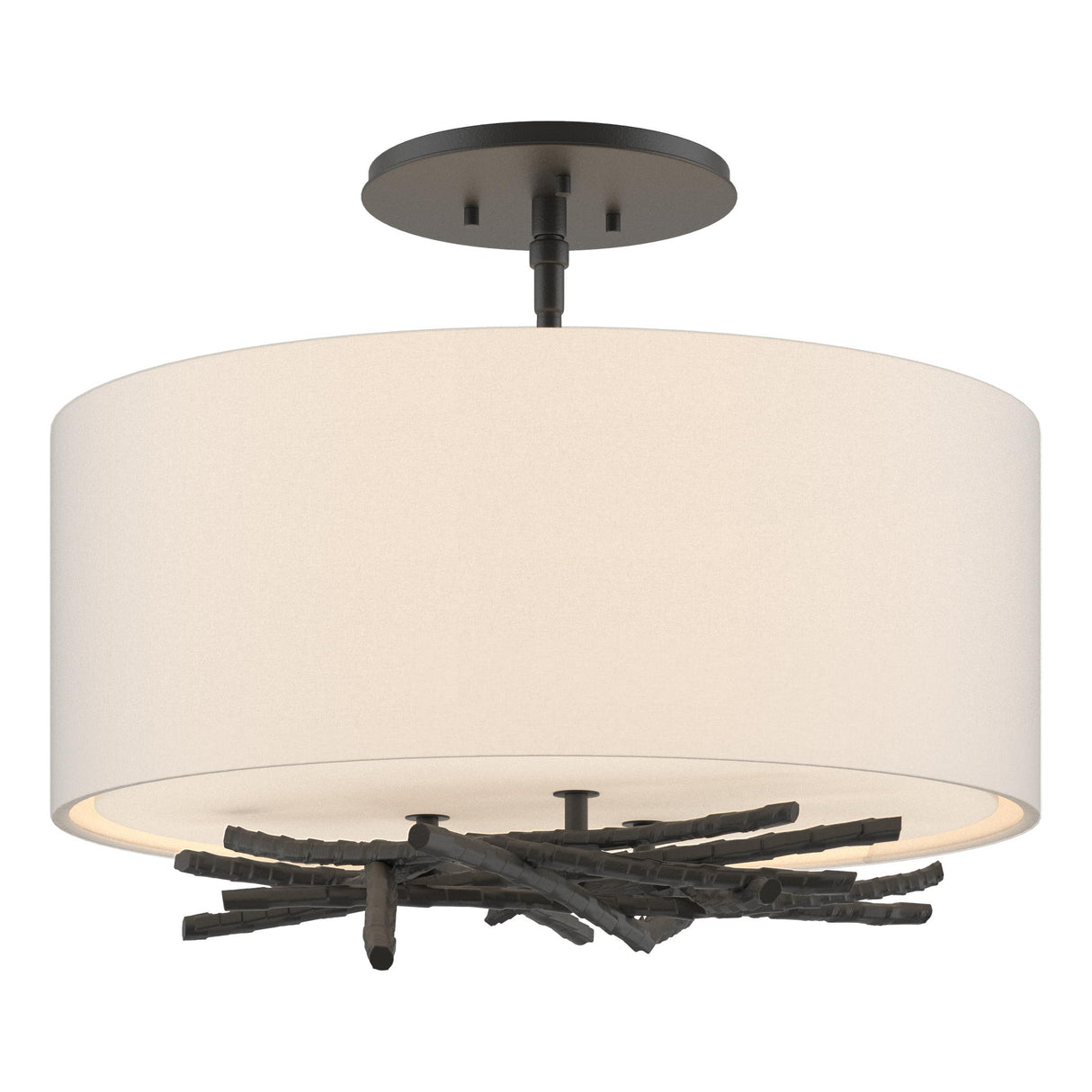 Hubbardton Forge 2012 Black Flax Shade (SE) Brindille Semi-Flush
