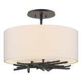 Hubbardton Forge 2012 Black Flax Shade (SE) Brindille Semi-Flush
