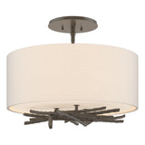 Hubbardton Forge 2012 Dark Smoke Flax Shade (SE) Brindille Semi-Flush