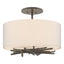 Hubbardton Forge 2012 Dark Smoke Flax Shade (SE) Brindille Semi-Flush