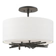 Hubbardton Forge 2012 Black Natural Anna Shade (SF) Brindille Semi-Flush