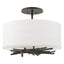Hubbardton Forge 2012 Black Natural Anna Shade (SF) Brindille Semi-Flush
