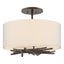 Hubbardton Forge 2012 Oil Rubbed Bronze Flax Shade (SE) Brindille Semi-Flush