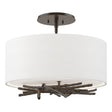 Hubbardton Forge 2012 Oil Rubbed Bronze Natural Anna Shade (SF) Brindille Semi-Flush
