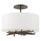Hubbardton Forge 2012 Oil Rubbed Bronze Natural Anna Shade (SF) Brindille Semi-Flush