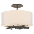Hubbardton Forge 2012 Natural Iron Flax Shade (SE) Brindille Semi-Flush