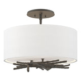 Hubbardton Forge 2012 Natural Iron Natural Anna Shade (SF) Brindille Semi-Flush