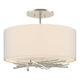 Hubbardton Forge 2012 Vintage Platinum Flax Shade (SE) Brindille Semi-Flush
