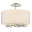 Hubbardton Forge 2012 Vintage Platinum Flax Shade (SE) Brindille Semi-Flush