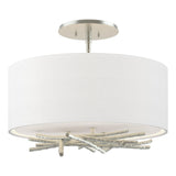 Hubbardton Forge 2012 Vintage Platinum Natural Anna Shade (SF) Brindille Semi-Flush