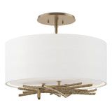 Hubbardton Forge 2012 Soft Gold Natural Anna Shade (SF) Brindille Semi-Flush
