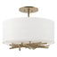 Hubbardton Forge 2012 Soft Gold Natural Anna Shade (SF) Brindille Semi-Flush