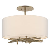 Hubbardton Forge 2012 Soft Gold Flax Shade (SE) Brindille Semi-Flush